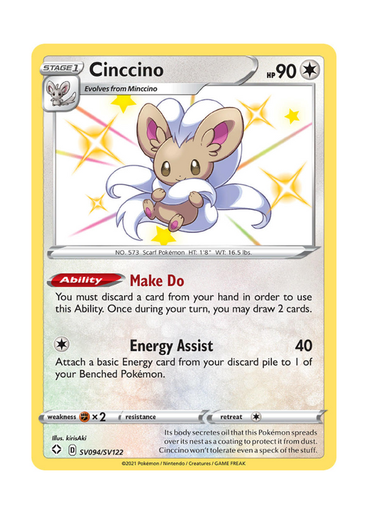 Shining Fates: Cinccino Shiny Rare - SV094/SV122
