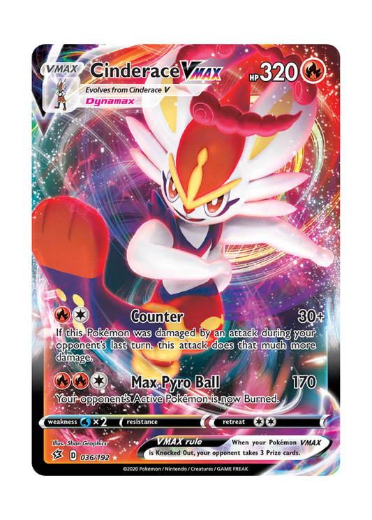 Rebel Clash: Cinderace VMAX Full Art - 036/192
