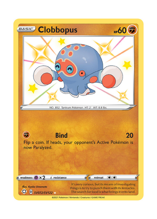 Shining Fates: Clobbopus Shiny Rare - SV072/SV122