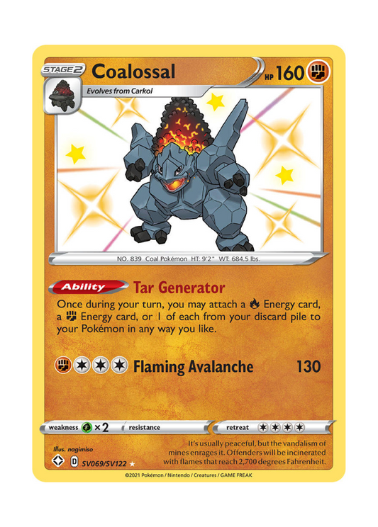 Shining Fates: Coalossal Shiny Rare - SV069/SV122
