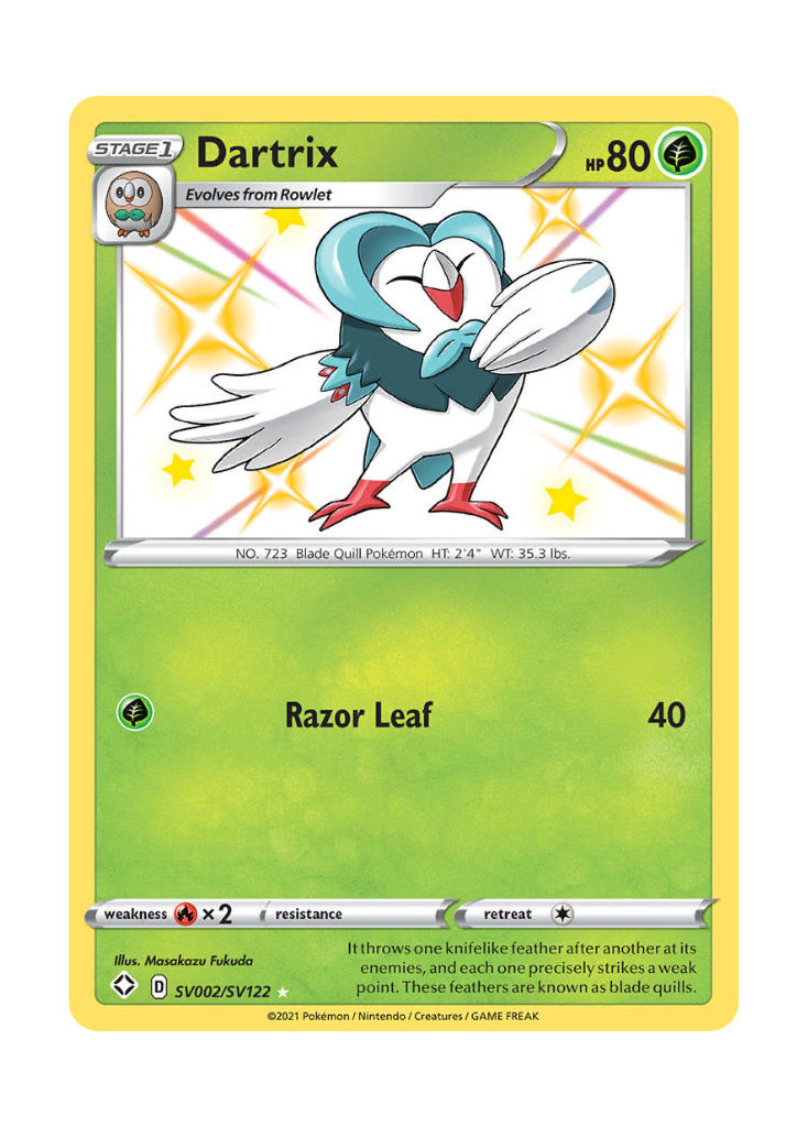 Shining Fates: Dartrix Shiny Rare - SV002/SV122