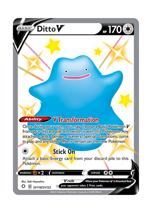 Shining Fates: Ditto V Shiny Full Art - SV118/SV122