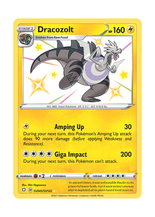 Shining Fates: Dracozolt Shiny Rare - SV045/SV122