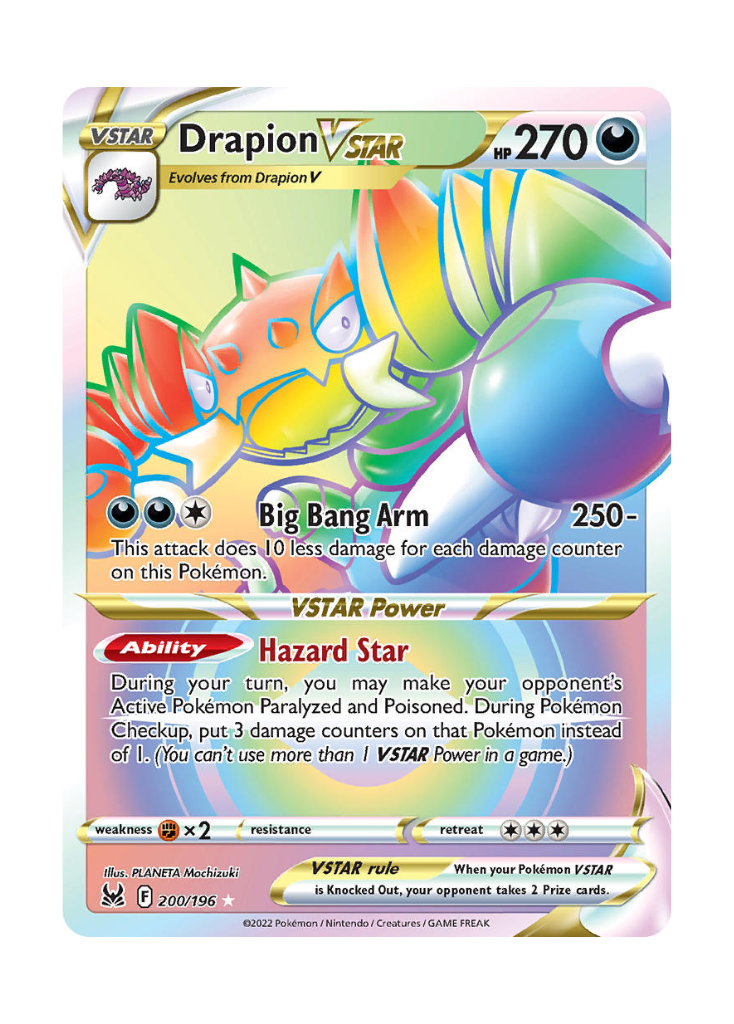 Lost Origin: Drapion VSTAR Rainbow Rare - 200/196