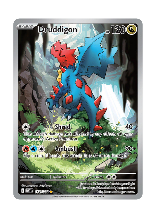 White Flare: Druddigon Illustration Rare - 151/086