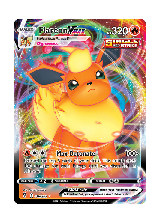 Evolving Skies: Flareon VMAX Full Art - 018/203