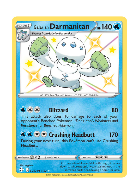 Shining Fates: Galarian Darmanitan Shiny Rare - SV024/SV122