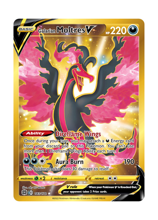 Brilliant Stars: Galarian Moltres V Secret Rare - 183/172