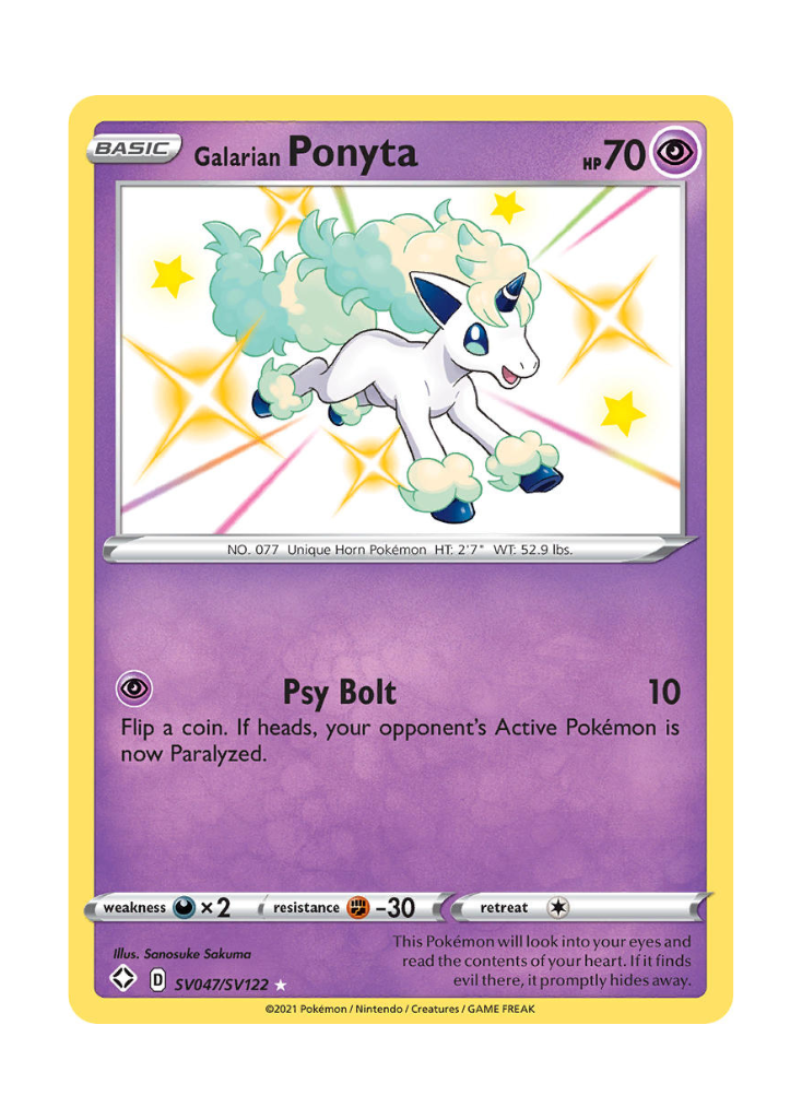 Shining Fates: Galarian Ponyta Shiny Rare - SV047/SV122