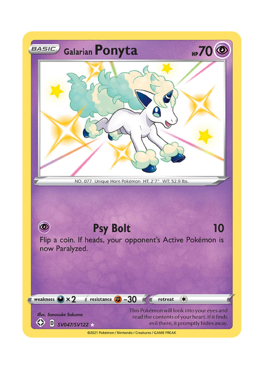 Shining Fates: Galarian Ponyta Shiny Rare - SV047/SV122