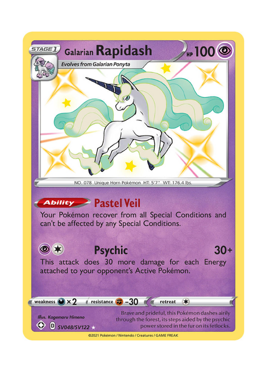 Shining Fates: Galarian Rapidash Shiny Rare - SV048/SV122