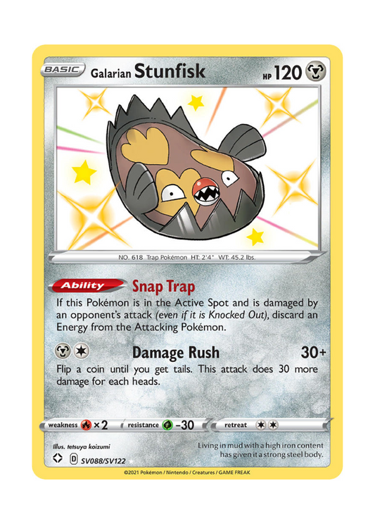 Shining Fates: Galarian Stunfisk Shiny Rare - SV088/SV122