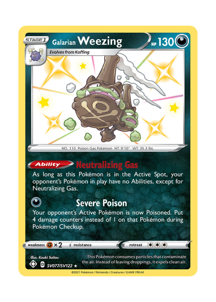 Shining Fates: Galarian Weezing Shiny Rare - SV077/SV122