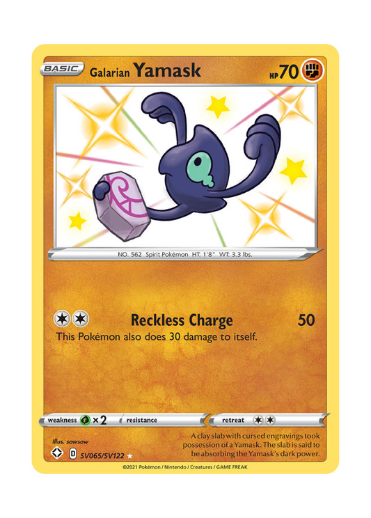 Shining Fates: Galarian Yamask Shiny Rare - SV065/SV122