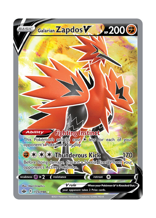 Chilling Reign: Galarian Zapdos V Full Art - 173/198