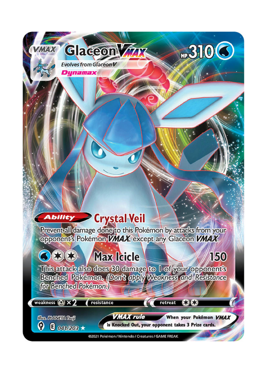 Evolving Skies: Glaceon VMAX Full Art - 041/203