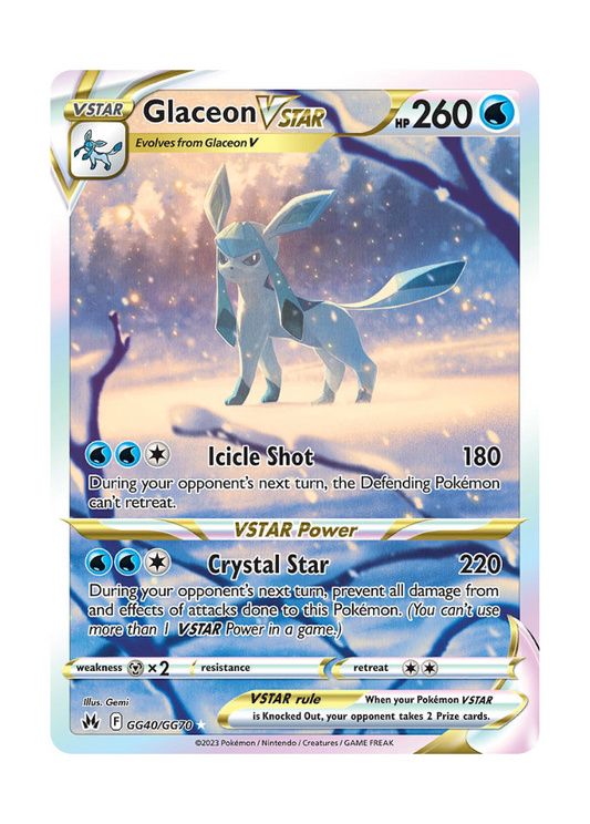 Crown Zenith: Glaceon VSTAR Galarian Gallery - GG40/GG70
