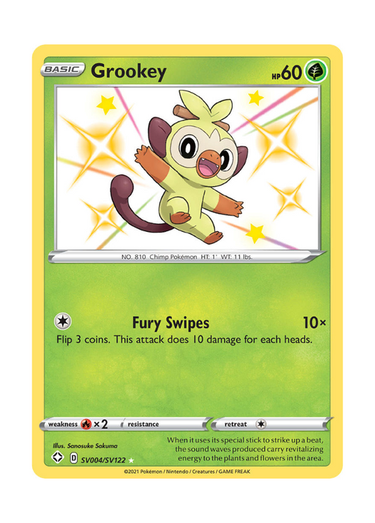 Shining Fates: Grookey Shiny Rare - SV004/SV122