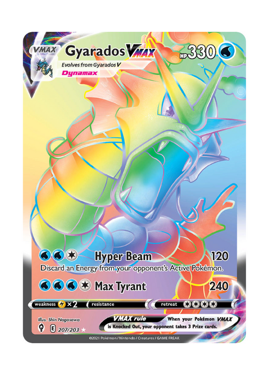 Evolving Skies: Gyarados VMAX Rainbow Rare - 207/203