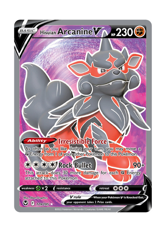 Silver Tempest: Hisuian Arcanine V Full Art - 179/195