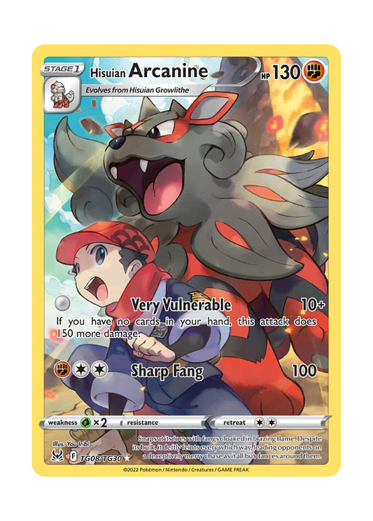 Lost Origin: Hisuian Arcanine Trainer Gallery - TG08/TG30