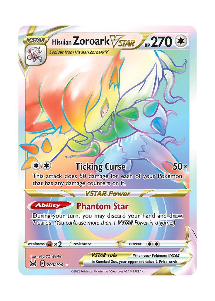 Lost Origin: Hisuian Zoroark VSTAR Rainbow Rare - 203/196