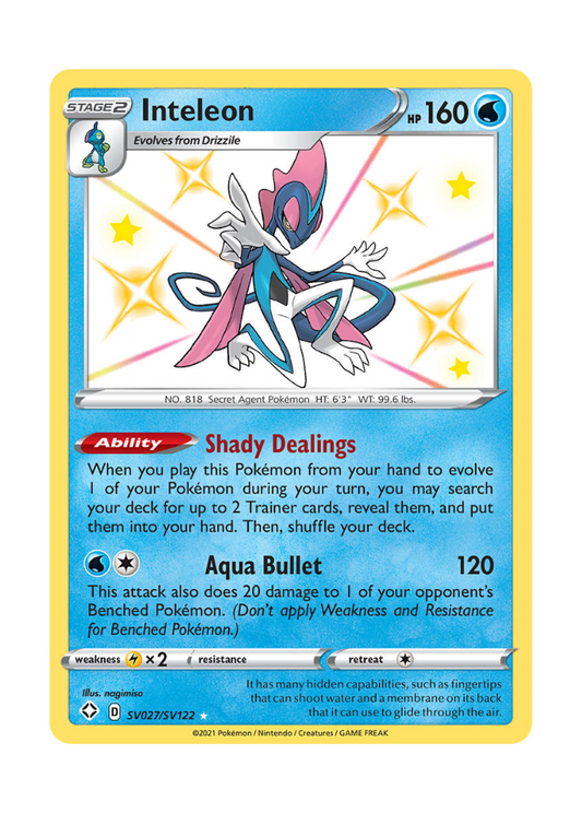 Shining Fates: Inteleon Shiny Rare - SV027/SV122