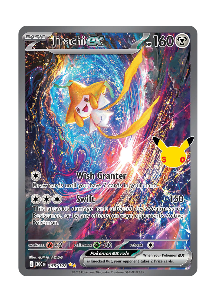 30th Celebration: Jirachi ex Special Illustration Rare - 155/128
