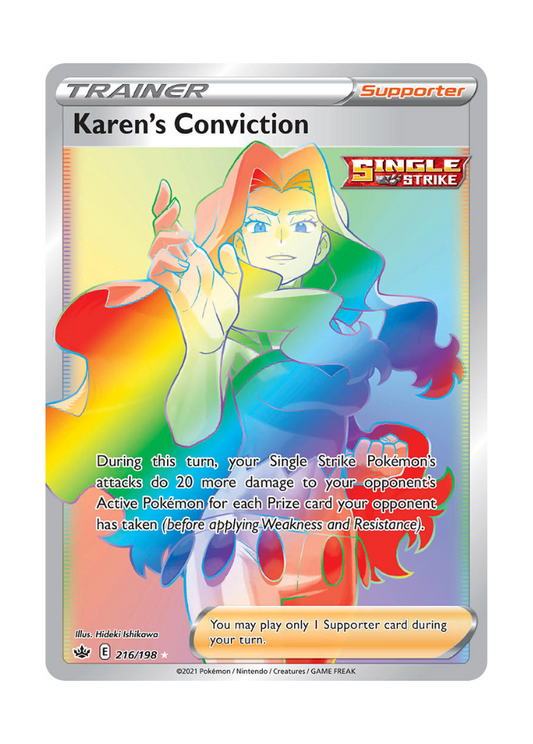 Chilling Reign: Karen's Conviction Rainbow Rare - 216/198