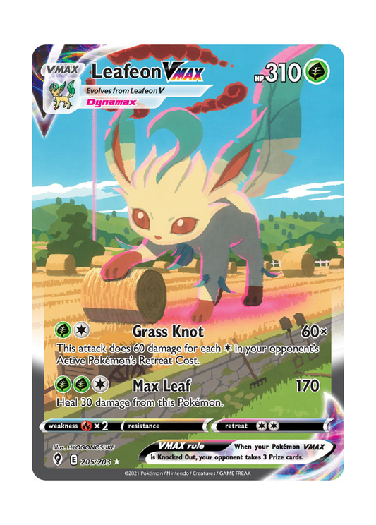 Evolving Skies: Leafeon VMAX Alternate Art Secret Rare - 205/203