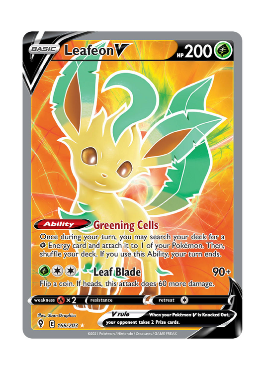 Evolving Skies: Leafeon V Full Art - 166/203