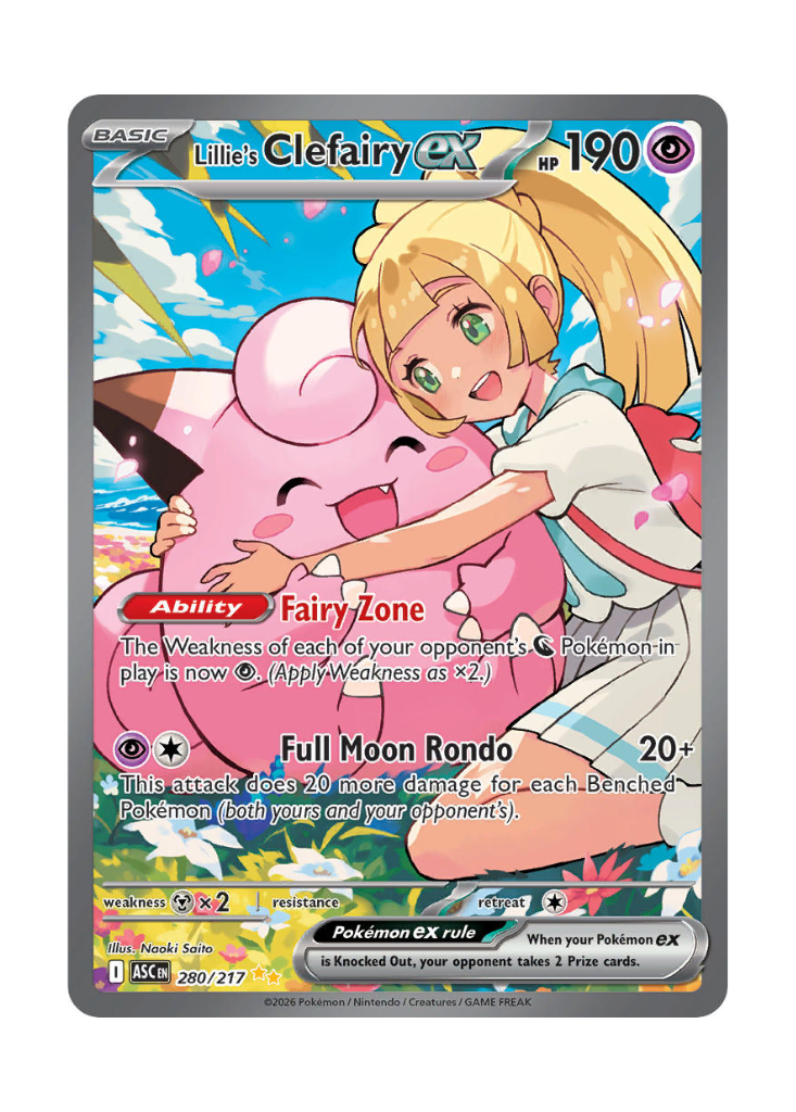 Ascended Heroes: Lillie's Clefairy ex Special Illustration Rare - 280/217