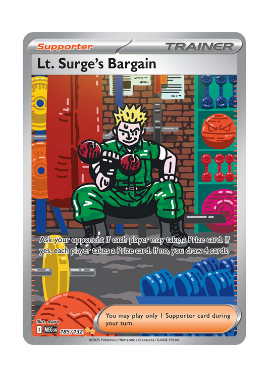 Mega Evolution: Lt. Surge's Bargain Special Illustration Rare - 185/132