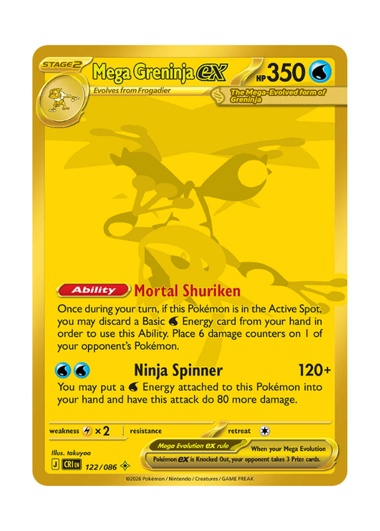 Chaos Rising: Mega Greninja ex Mega Hyper Rare - 122/086