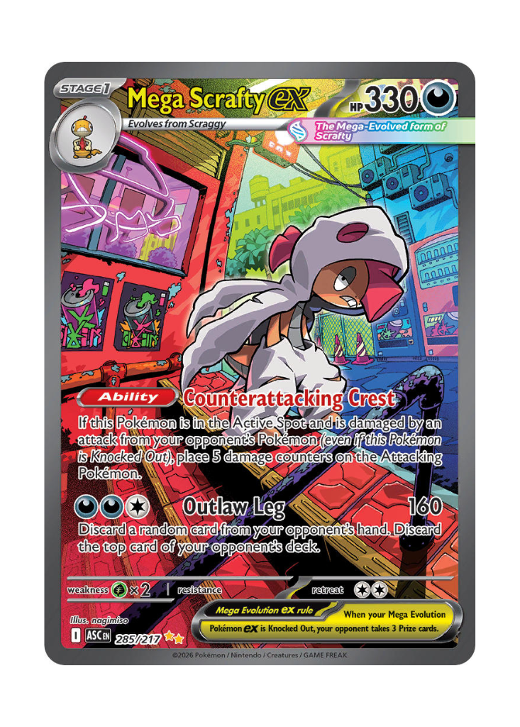 Ascended Heroes: Mega Scrafty ex Special Illustration Rare - 285/217