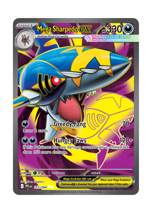 Phantasmal Flames: Mega Sharpedo ex Full Art - 113/094