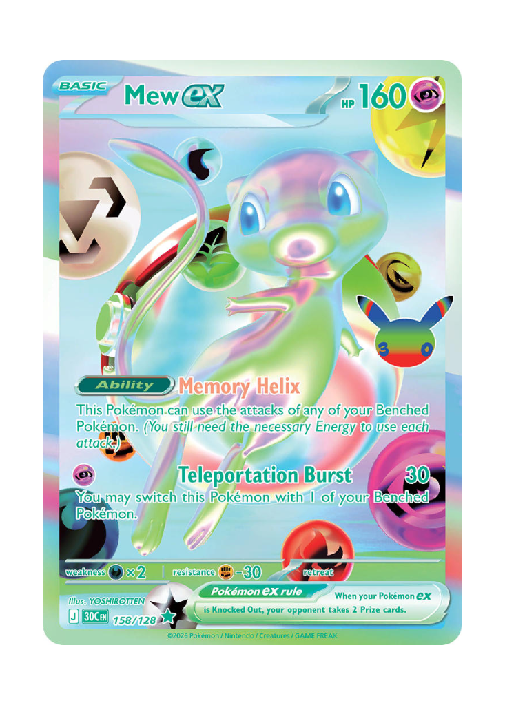 30th Celebration: Mew ex Futuristic Rare - 158/128