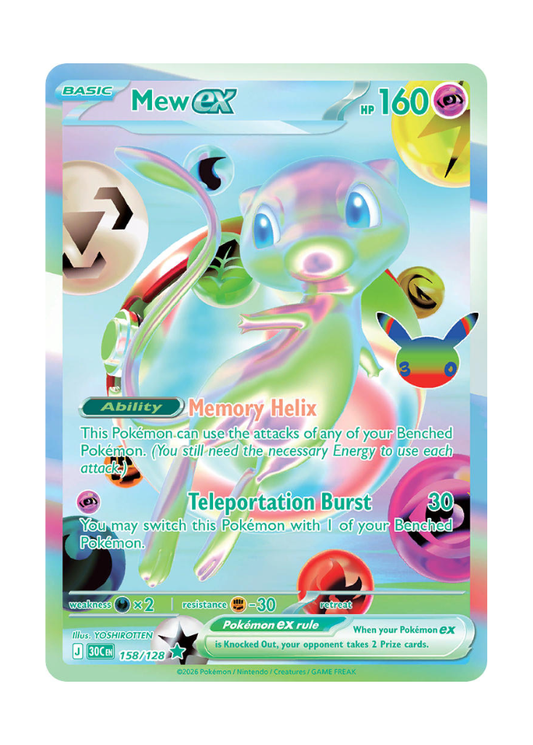 30th Celebration: Mew ex Futuristic Rare - 158/128