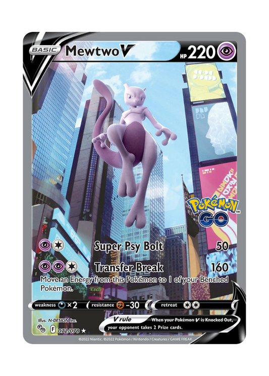 Pokémon GO: Mewtwo V Alternate Full Art - 072/078