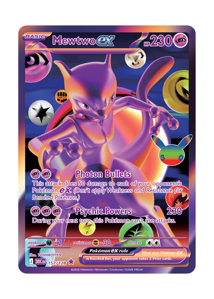 30th Celebration: Mewtwo ex Futuristic Rare - 157/128