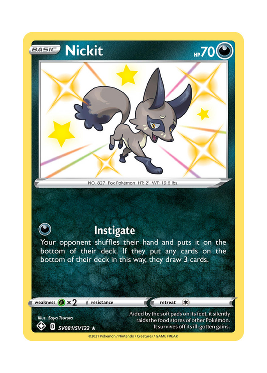 Shining Fates: Nickit Shiny Rare - SV081/SV122