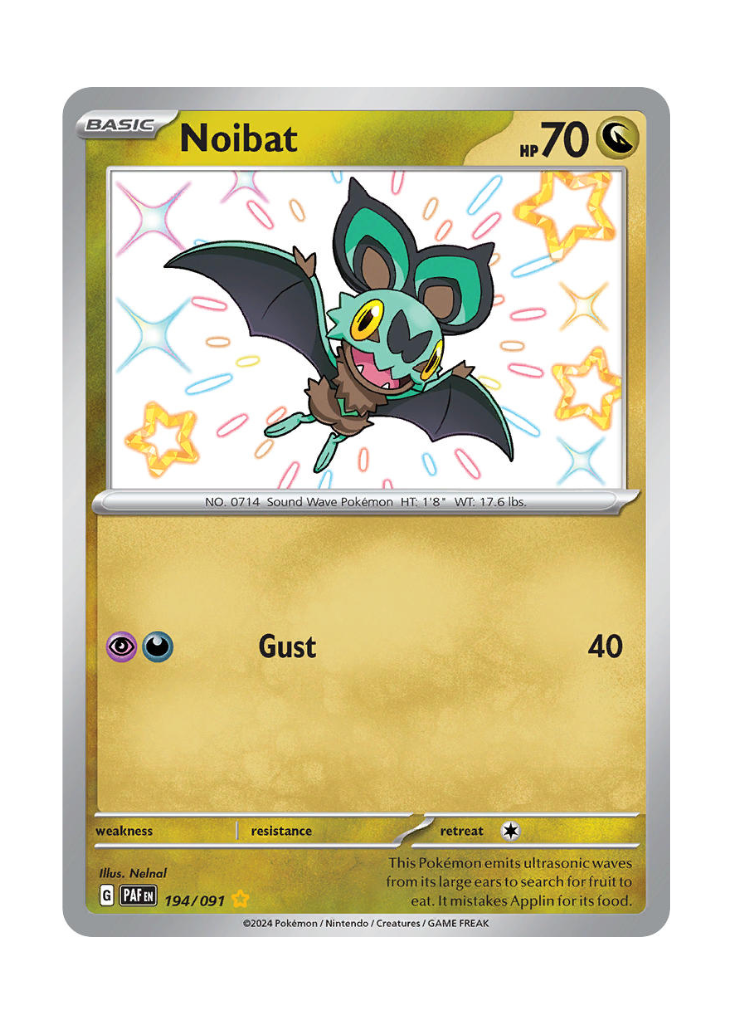 Paldean Fates: Noibat Shiny Rare - 194/091
