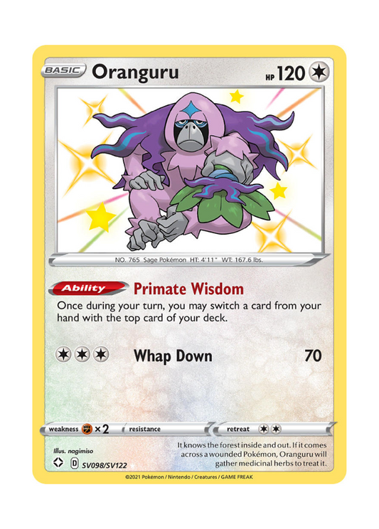 Shining Fates: Oranguru Shiny Rare - SV098/SV122