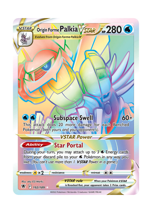 Astral Radiance: Origin Forme Palkia VSTAR Rainbow Rare - 192/189