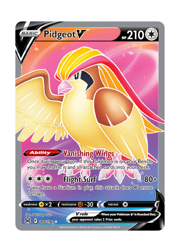 Lost Origin: Pidgeot V Full Art - 188/196
