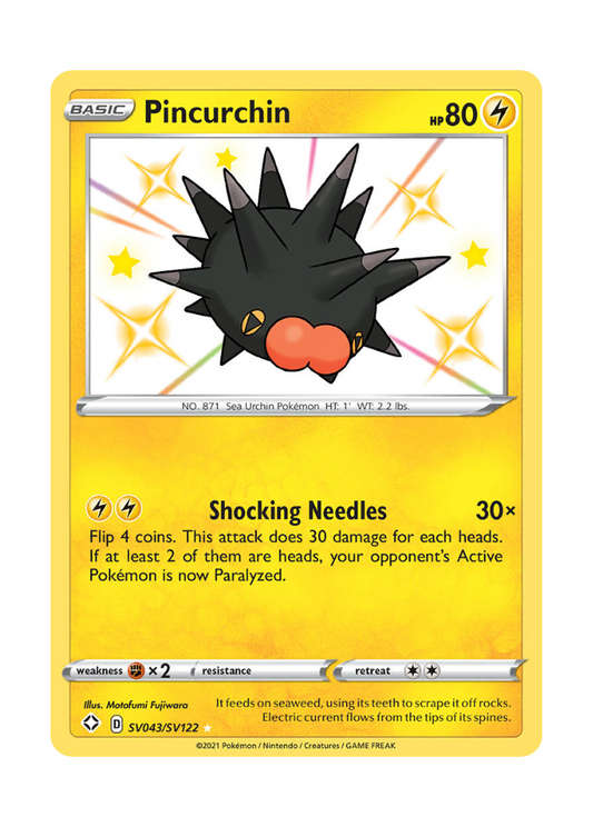 Shining Fates: Pincurchin Shiny Rare - SV043/SV122