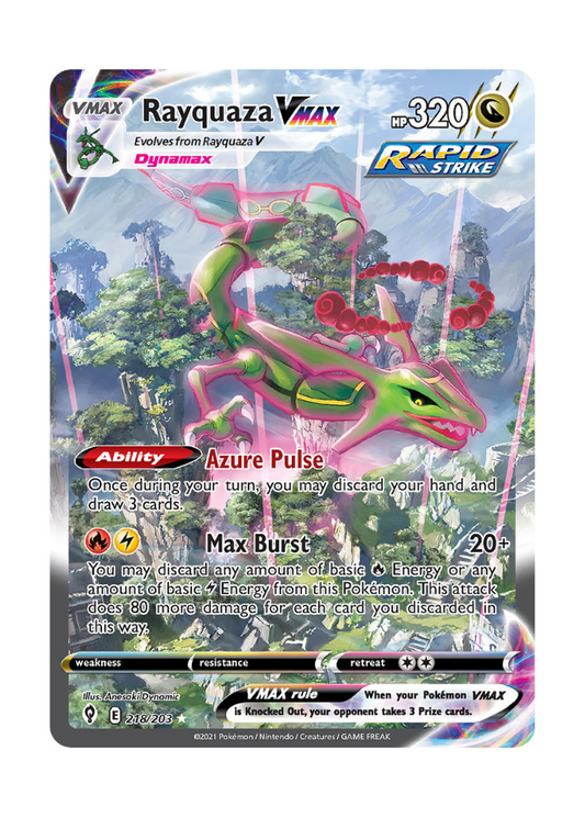 Evolving Skies: Rayquaza VMAX Alternate Art Secret Rare - 218/203