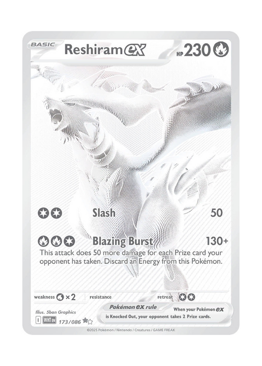 White Flare: Reshiram ex Black White Rare - 173/086