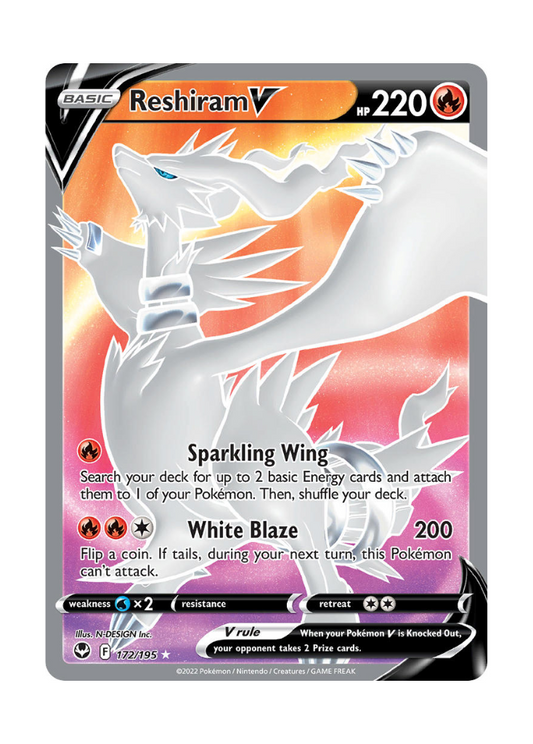 Silver Tempest: Reshiram V Full Art - 172/195