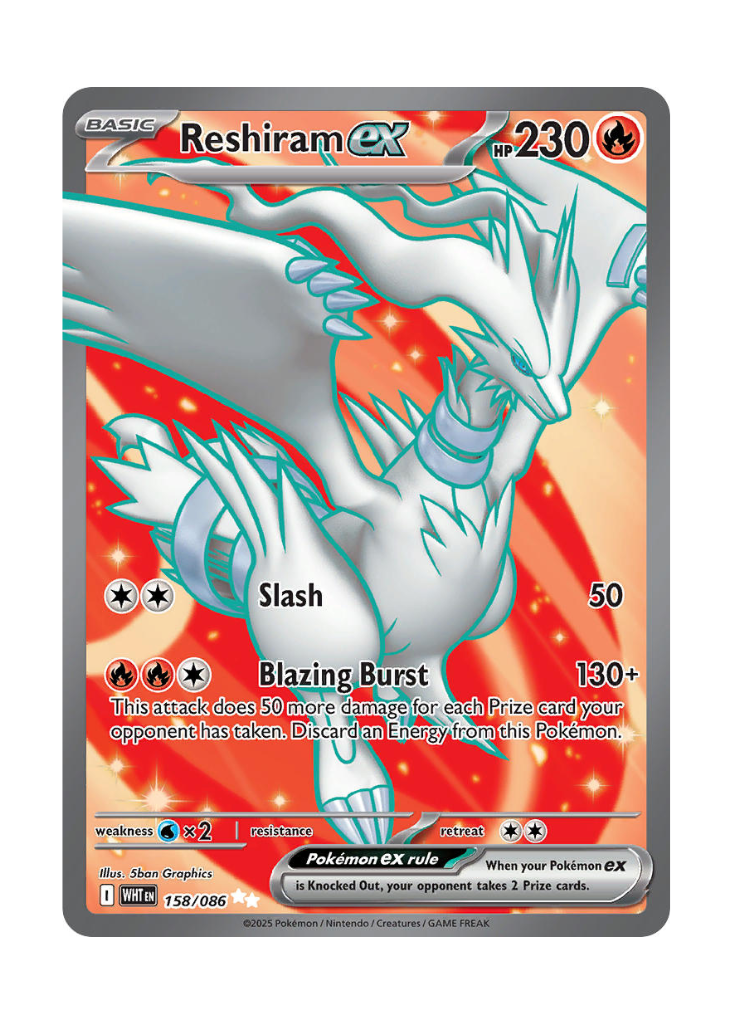 White Flare: Reshiram ex Full Art - 158/086